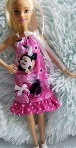 Minnie mouse pillowcase dress for Barbie doll